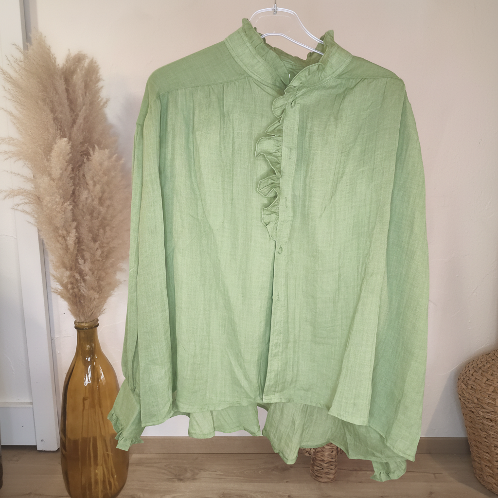Chemisier vert menthe redimensionné
